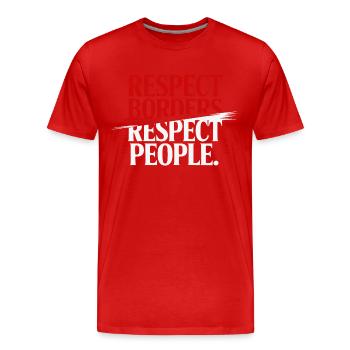 Respecter les frontières Respecter les gens - Groenland - T-shirt bio Premium Homme - rouge - Devant - Damien (186cm)