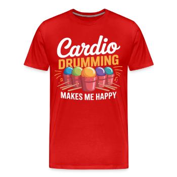 Cardio Drumming Joy - T-shirt bio Premium Homme - rouge - Devant - Damien (186cm)