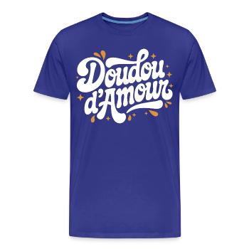Doudou d’Amour - T-shirt bio Premium Homme - bleu roi - Devant - Damien (186cm)