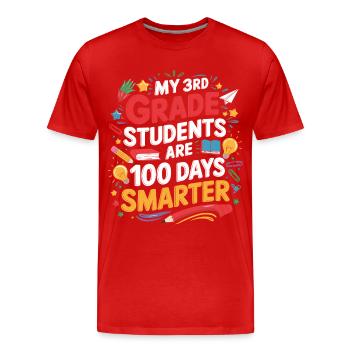 Third Class: 100 Days Smarter - Men's Premium Organic T-Shirt - red - Front - Damien (186cm)