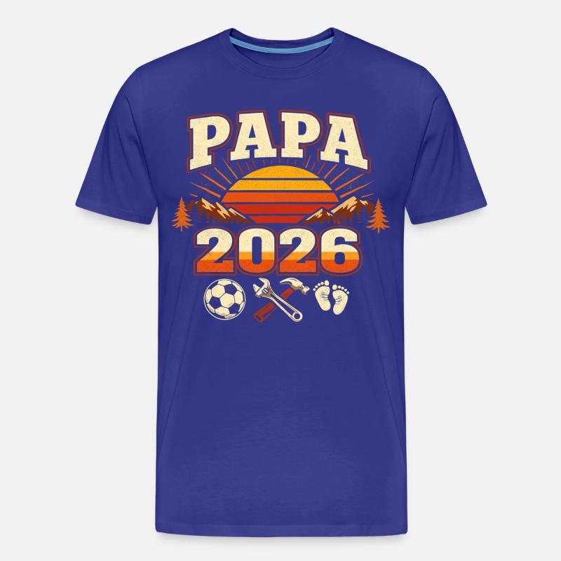 Papa 2026 Loading Geschenk Werdender Vater - Männer Premium Bio T-Shirt - Königsblau