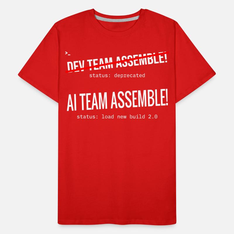 Assemblage de l’équipe IA – Typographie T-shirt bio Premium Homme
