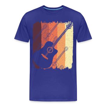 Guitare acoustique sur Sunset Stripes - T-shirt bio Premium Homme - bleu roi - Devant - Damien (186cm)