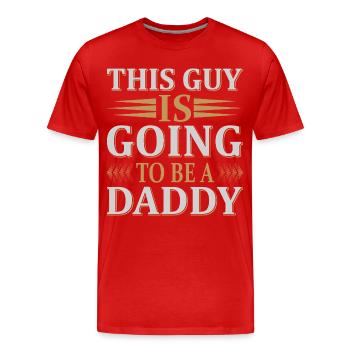Future Daddy Announcement - Men's Premium Organic T-Shirt - red - Front - Damien (186cm)
