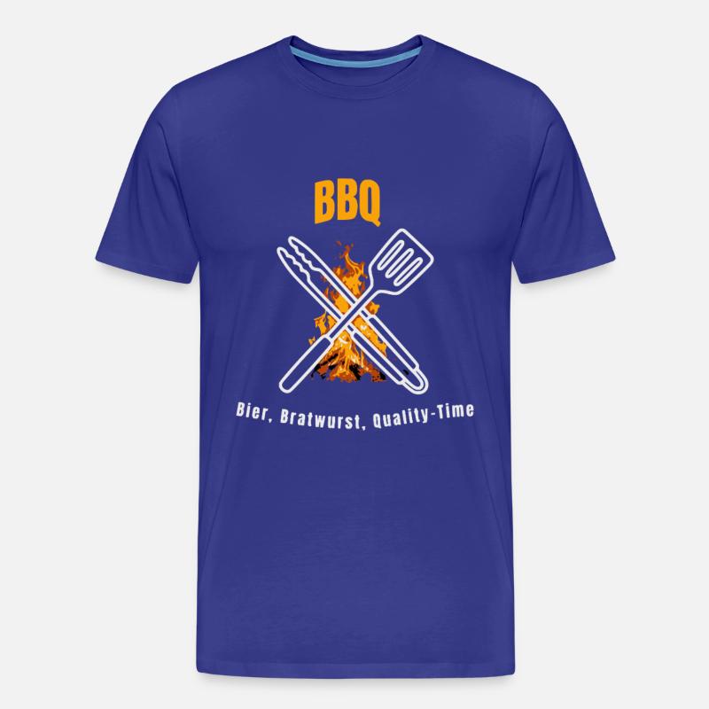 BBQ Bier Bratwurst Quality Time - Männer Premium Bio T-Shirt - Königsblau