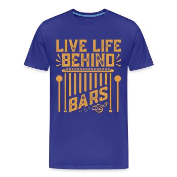 Marimbiste Vivre la vie derrière les barreaux Fosse à percussions - T-shirt bio Premium Homme - bleu roi - Devant - Damien (186cm)