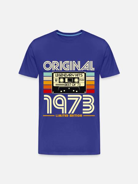 Original 1973 Retro Cassette - Men's Premium Organic T-Shirt - royal blue