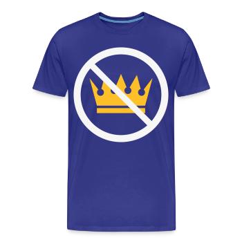 Pas de rois ! (Panneau de protestation / NEG 2C) - T-shirt bio Premium Homme - bleu roi - Devant - Damien (186cm)