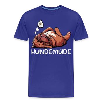 Hundemüde Bordeaux Dogge Bordeauxs Bordeaux Doggen - Männer Premium Bio T-Shirt - Königsblau - Vorne - Damien (186cm)