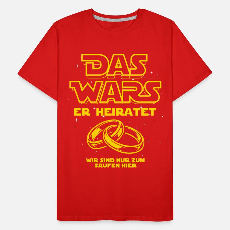 JGA Das Wars. Er heiratet - Eheringe Männer Premium Bio T-Shirt
