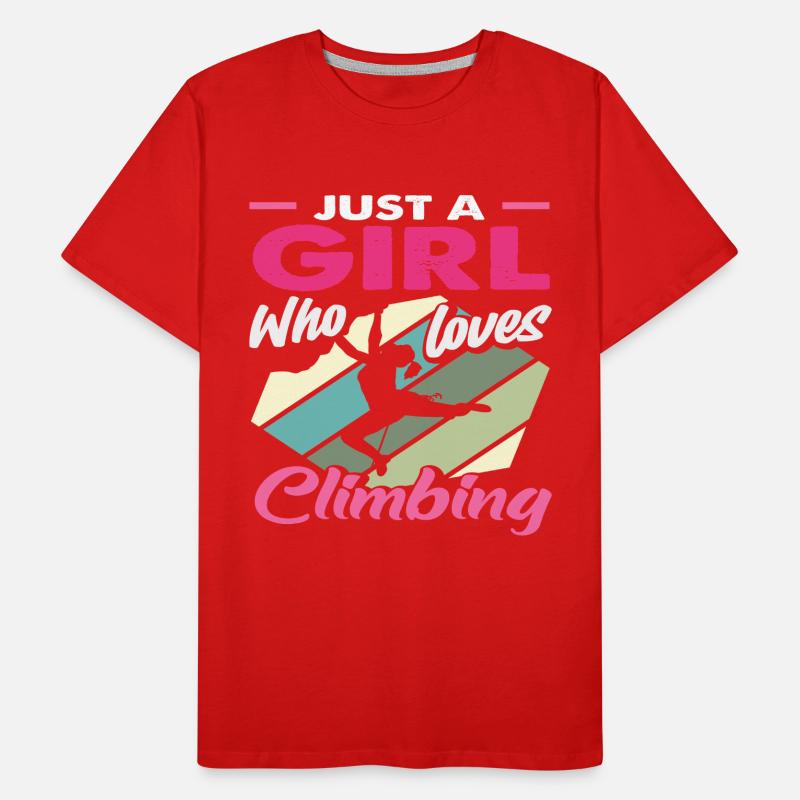 Nur ein Mädchen das Klettern liebt Männer Premium Bio T-Shirt