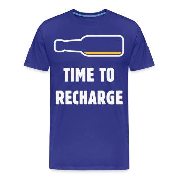 Time To Recharge (Beer / Beer / NEG 2C) - Men's Premium Organic T-Shirt - royal blue - Front - Damien (186cm)