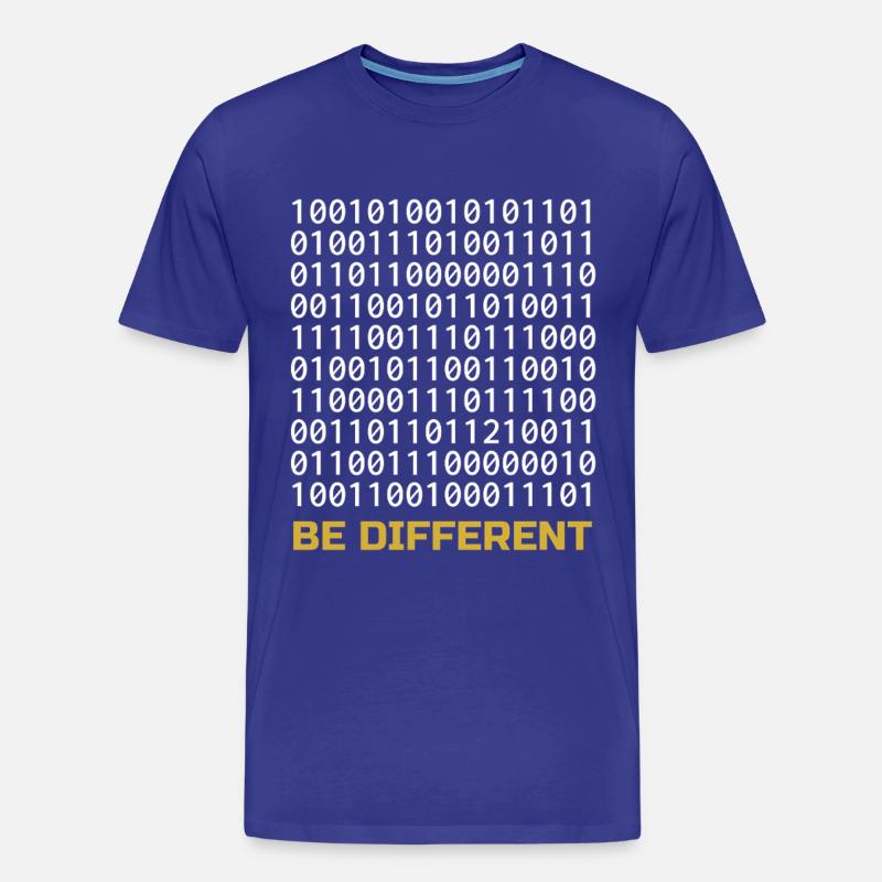 Be Different: Binäres Muster mit Botschaft - Männer Premium Bio T-Shirt - Königsblau