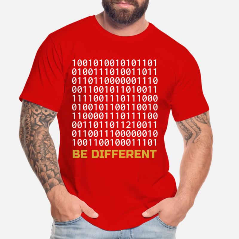 Be Different: Binary Pattern with Message Men's Premium Organic T-Shirt