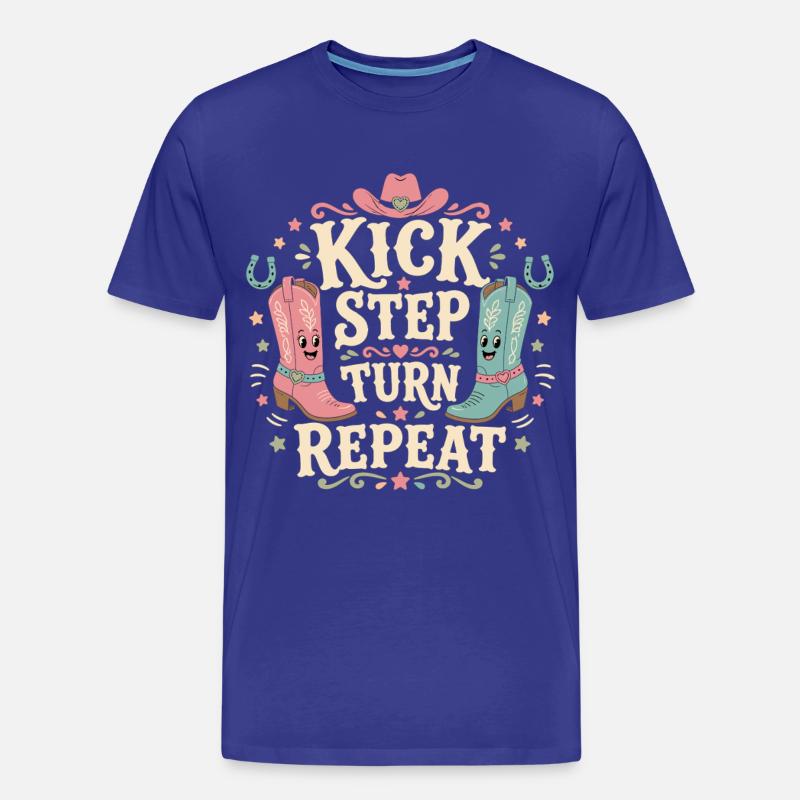 Kick Step Turn Repeat - Männer Premium Bio T-Shirt - Königsblau