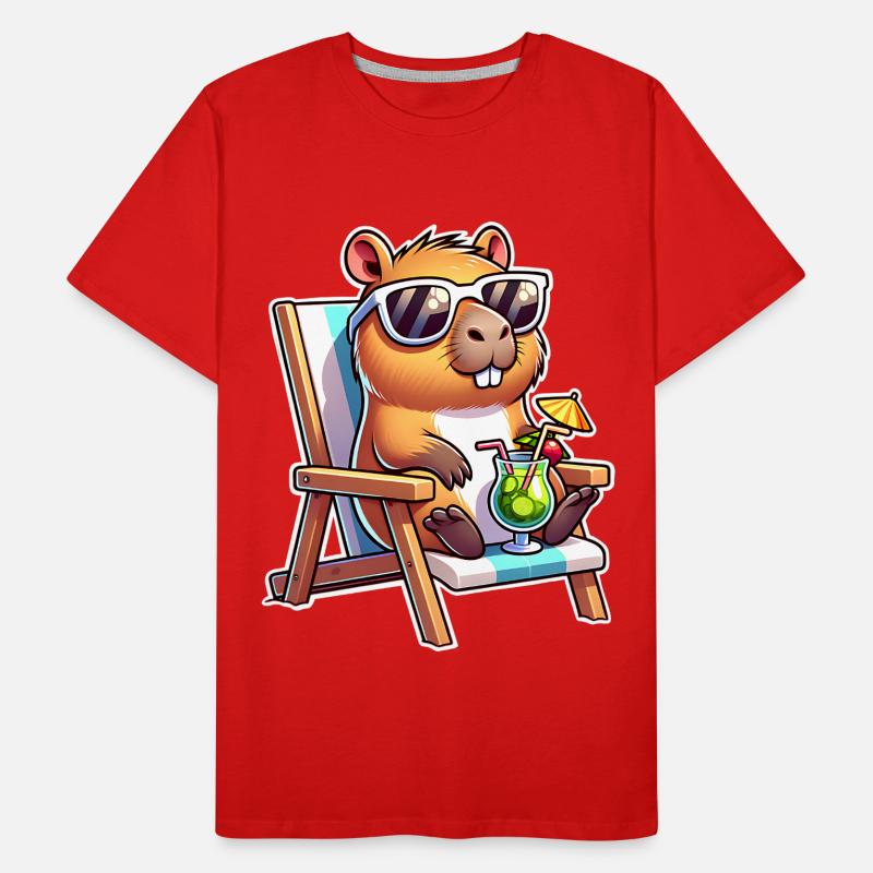 Capybara Chill Männer Premium Bio T-Shirt