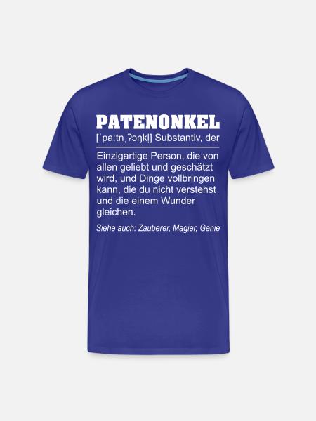 Lustige Patenonkel Definition Geschenkidee - Männer Premium Bio T-Shirt - Königsblau