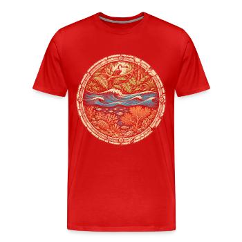 Racine bélizienne du Belize - T-shirt bio Premium Homme - rouge - Devant - Damien (186cm)