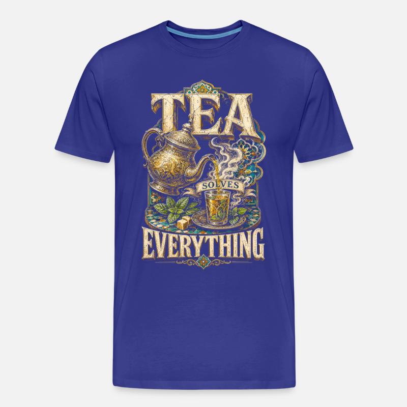 Marokkaner Marokko Tea Solves Everything - Männer Premium Bio T-Shirt - Königsblau
