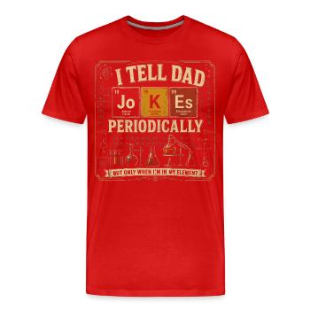 Ich erzähle Daddad-Witze ab und zu | Humorwissenschaft - Männer Premium Bio T-Shirt - Rot - Vorne - Damien (186cm)