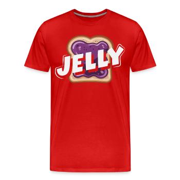 Erdnussbutter & Marmelade Partnerlook Design - Männer Premium Bio T-Shirt - Rot - Vorne - Damien (186cm)