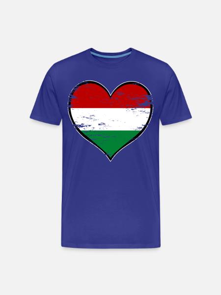 Hungary Heart Flag Used - Men's Premium Organic T-Shirt - royal blue