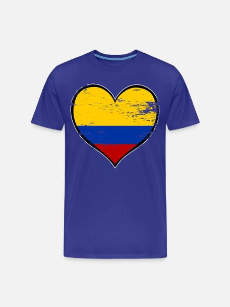 Kolumbien Herzflagge used - Männer Premium Bio T-Shirt - Königsblau