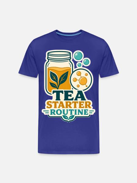 ROUTINE DE DÉMARRAGE DE THÉ - T-shirt bio Premium Homme - bleu roi