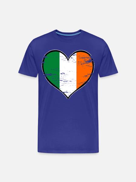 Ireland heart flag used - Men's Premium Organic T-Shirt - royal blue