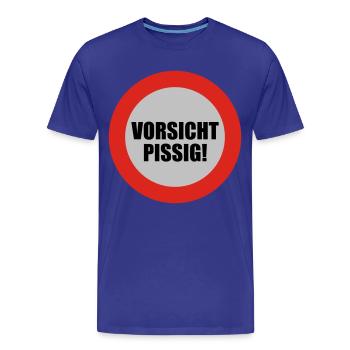Vorsicht pissig | bösartig | übel | schelcht - T-shirt bio Premium Homme - bleu roi - Devant - Damien (186cm)