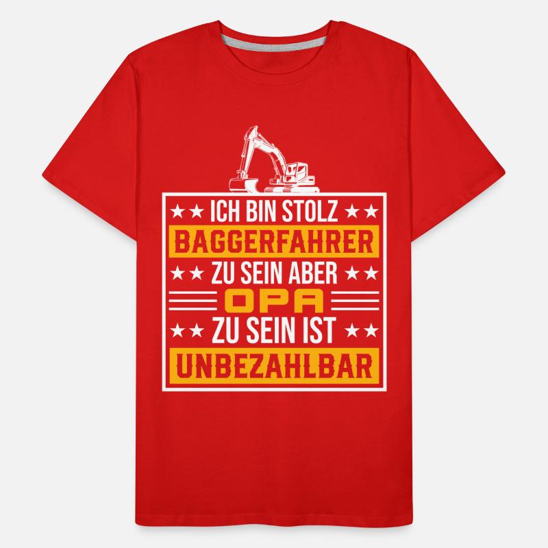 Opa Baustelle Bagger Geschenk Männer Premium Bio T-Shirt