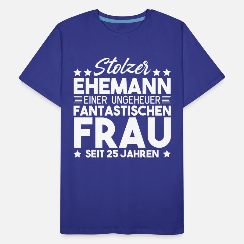 Ehepaar Ehemann Silberhochzeit Geschenk Männer Premium Bio T-Shirt