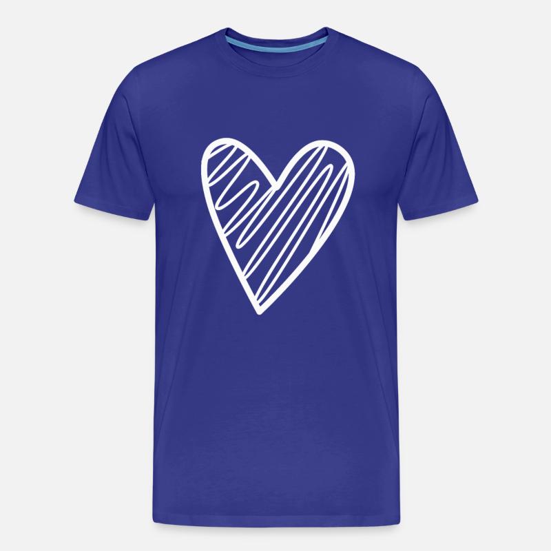 Weisses Herz Geschenkidee - Männer Premium Bio T-Shirt - Königsblau