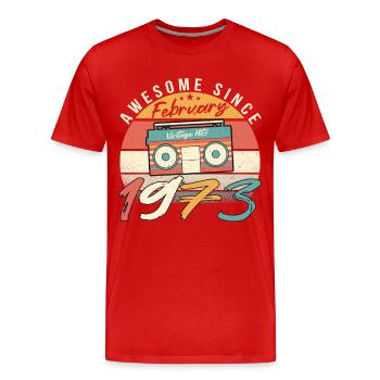 Februar 1973 Retro - Männer Premium Bio T-Shirt - Rot - Vorne - Damien (186cm)