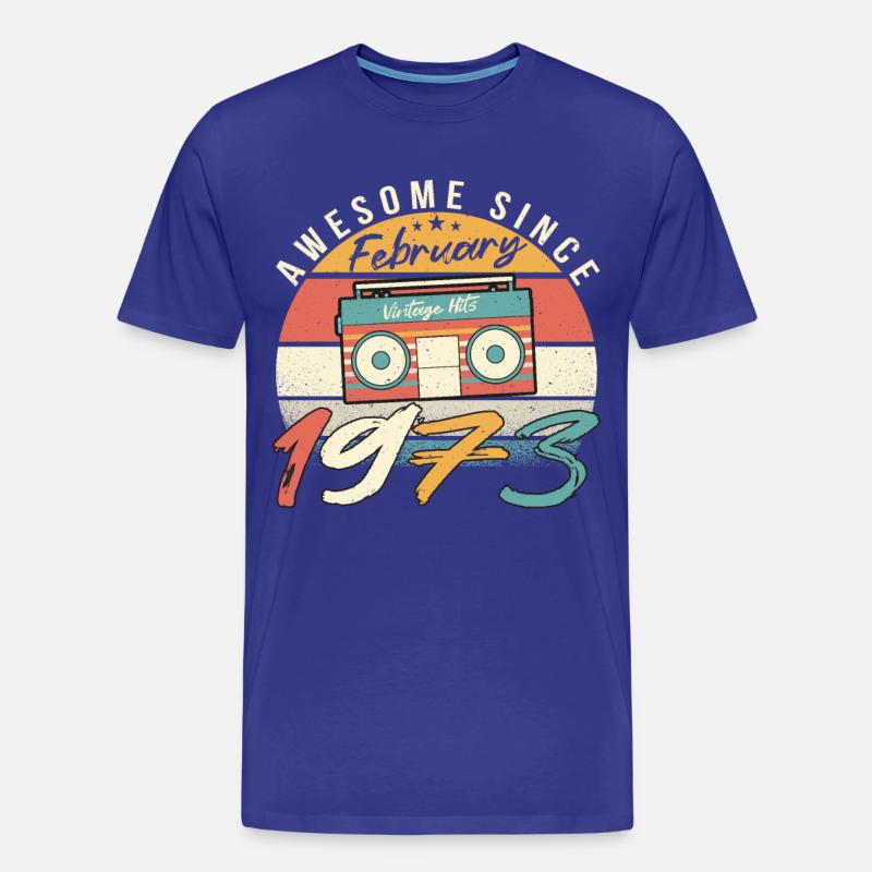 Februar 1973 Retro - Männer Premium Bio T-Shirt - Königsblau
