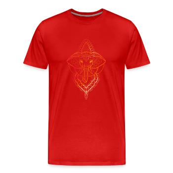 Ganesh symmetrical design line art colorful - Men's Premium Organic T-Shirt - red - Front - Damien (186cm)