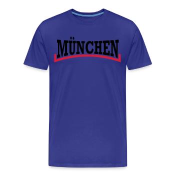 München Schrift zweifarbig - Männer Premium Bio T-Shirt - Königsblau - Vorne - Damien (186cm)