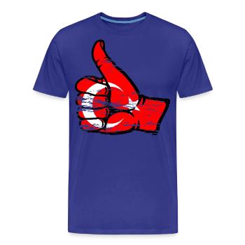 Drapeau de la Turquie Tout Effacer Utilisé Symbole - T-shirt bio Premium Homme - bleu roi - Devant - Damien (186cm)