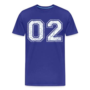 02 dans blanc in Used Look - T-shirt bio Premium Homme - bleu roi - Devant - Damien (186cm)