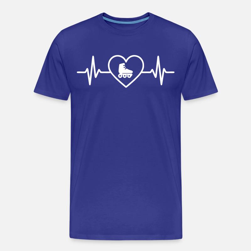 Herz mit Rollschuhen Rollschuhe - Männer Premium Bio T-Shirt - Königsblau