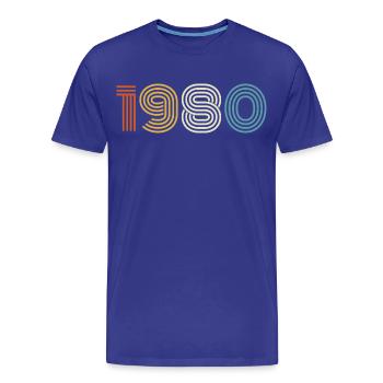 1980er Geschenk 1980 Vintage 1980er - Männer Premium Bio T-Shirt - Königsblau - Vorne - Damien (186cm)
