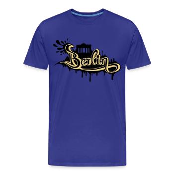 Berlin Streetart Shirt - Männer Premium Bio T-Shirt - Königsblau - Vorne - Damien (186cm)