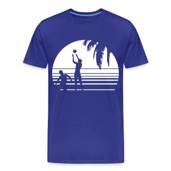 BEACH VOLLEY PALME - Men's Premium Organic T-Shirt - royal blue - Front - Damien (186cm)