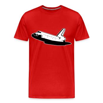 Space Shuttle (keine Embleme) - Männer Premium Bio T-Shirt - Rot - Vorne - Damien (186cm)
