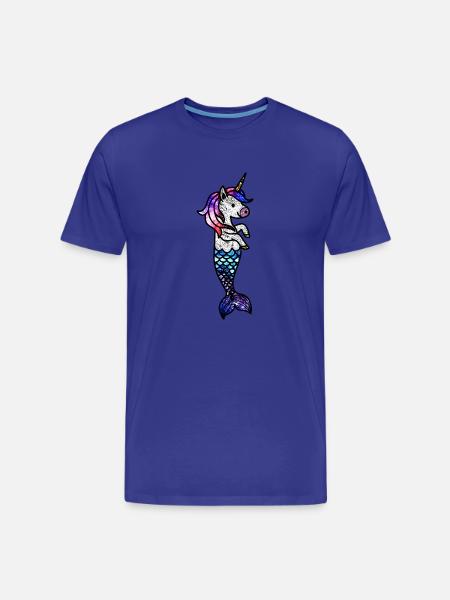 Kosmisches Meeres-Einhorn - Männer Premium Bio T-Shirt - Königsblau