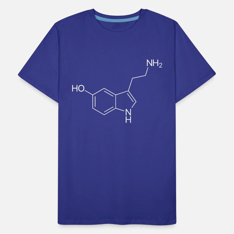 Serotonin structural formula - white Men's Premium Organic T-Shirt