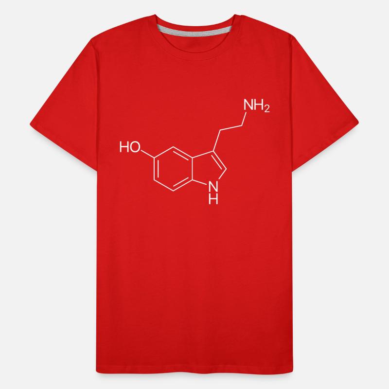 Formule structurelle de la sérotonine - blanc T-shirt bio Premium Homme