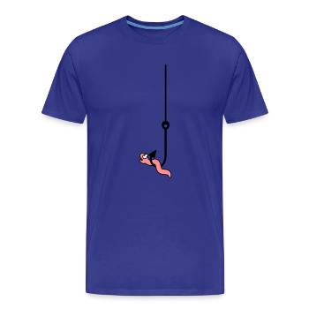 Worm On The Hook - Men's Premium Organic T-Shirt - royal blue - Front - Damien (186cm)