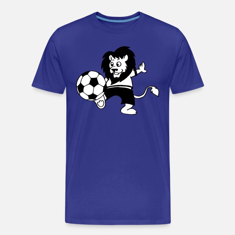 Fussball-Löwe - Männer Premium Bio T-Shirt - Königsblau