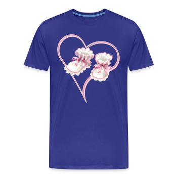 Coeur de bébé avec chaussures de bébé rose pour filles - T-shirt bio Premium Homme - bleu roi - Devant - Damien (186cm)